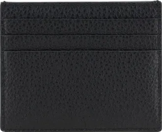 Prada Mens Leather Card Holder Nero Calf Bos Taurus Wallet