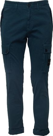 Stone Island Cargo Pants in Organic Broken Twill Cotton with Slim Fit