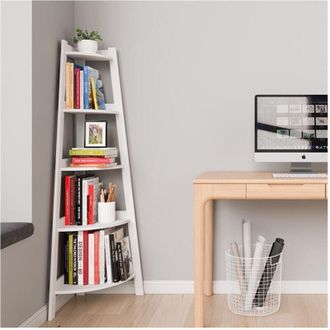 Trade Shop Trade Shop - Estante De Pared En Forma De Pared Escalonada Con Librero Multiusos De Mesa De 5 Niveles