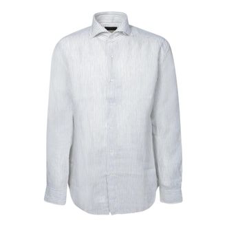 Dell'Oglio Casual Shirts, male, Gray, Size: 2XL Linen Shirt