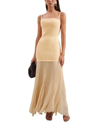 Reiss Milana Knit Woven Midi Dress