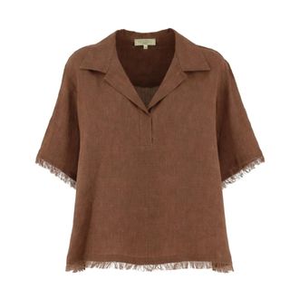 Antonelli Polo Shirts, female, Brown, Size: 2XL Short-Sleeved Blouse
