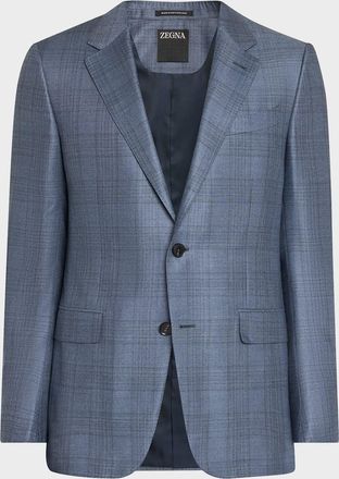 Ermenegildo Zegna Men & apos;s Cashmere and Silk Plaid Sport Coat