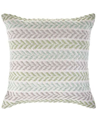 LR Home Lr Home Sofie Woven Chevron Striped Green & Grey Decorative Pillow