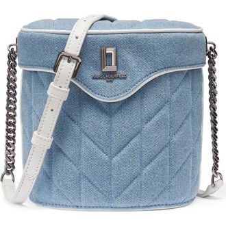 Karl Lagerfeld Lafayette Denim Bucket Crossbody in Light Denim at Nordstrom