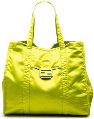 Fendi Green Nylon Shoulder Bag Tote Bag (Pre-Owned)