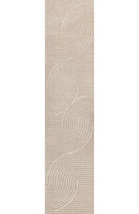 Jonathan Y Designs Hallie High-Low Minimalist Curve Geometric Area Rug in Beige/cream at Nordstrom, Size 2Ft 0In X 8Ft 0In