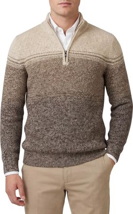 N-Z-A- NEW ZEALAND AUCKLAND New Zealand trui bruin half zip gemeleerd