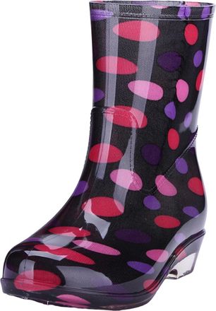 Generic Wellington Boots For Ladies Mid Calf Outside Crystal Transparent Printed Non Slip Wearable Lightweight Work Shoes Rain Boots Ladies Waterproof Fashion