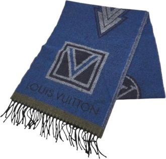 Louis Vuitton Pre-owned Cashmere Sjaal - Dames - Vintage Accessoires - Blauw - ONE Size - Wol - Vintage