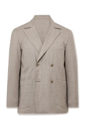 Stòffa Unstructured Double-Breasted Wool Suit Jacket