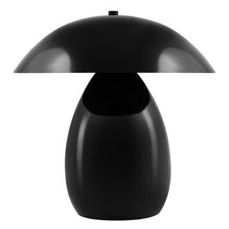 Beliani L&aacute;mpara De Mesa Moderna Con Pantalla De Hierro Una Luz 30 Cm Forma De Seta Negro Sigi