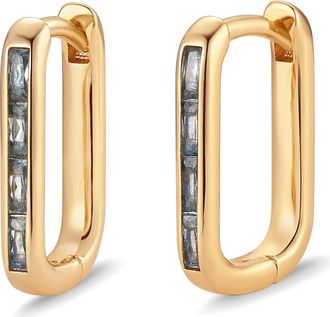 Brook & York Billie Birthstone Cubic Zirconia Hoop Earrings in Gold/mar at Nordstrom