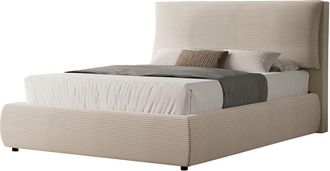 Concept Usine Cama con caja de almacenamiento de 160x200cm en pana beis