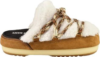 Moon Boot White/Beige Plush Mule