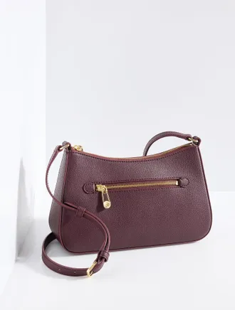 Talbots Evelyn Pebble Leather Crossbody Bag - Deep Burgundy - 001 Talbots