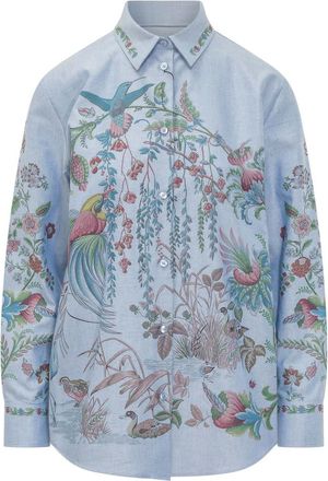 Etro Blue Classic Printed Shirt