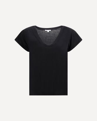 James Perse V-neck cotton T-shirt Female 0