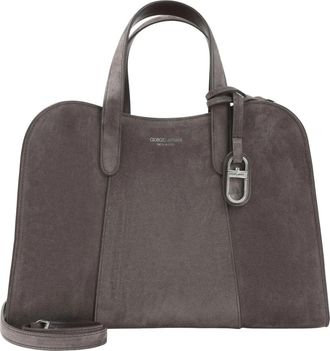 Giorgio Armani Middelgrote Handtas van Su&egrave;de - Dames - Handtassen - Bruin - ONE Size - Su&egrave;de - Tassen