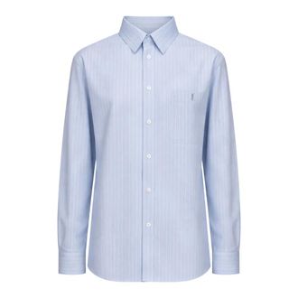 Saint Laurent Shirts, female, Blue, Size: L Cassandre Shirt