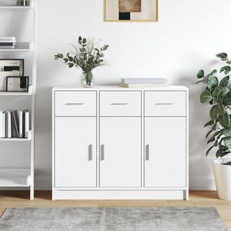 vidaXL Aparador De Madera De Ingenier&iacute;a Blanco 91x28x75 Cm Vidaxl