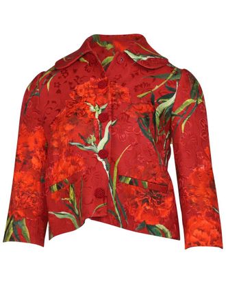 Dolce & Gabbana Floral Metallic Brocade Jacket, Size It, 36 (Authentic Pre- Loved)