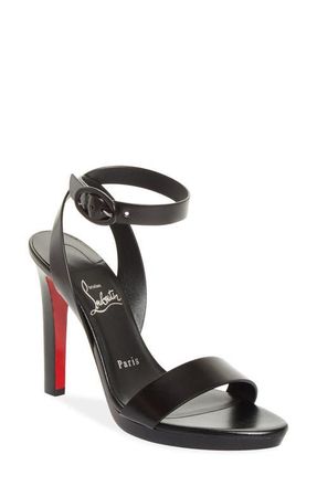 Christian Louboutin Fanny Sandal in Black/Lin Black/Bk at Nordstrom, Size 10.5Us