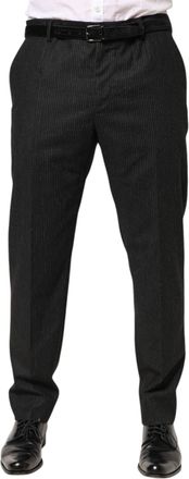 Dolce & Gabbana Black Cotton Mid Waist Dress Trouser Mens Pants
