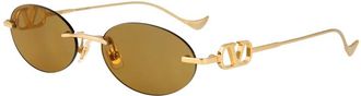 Valentino Bejewelled Zonnebrillen - unisex - Accessoires - Geel - Maat: 53 MM