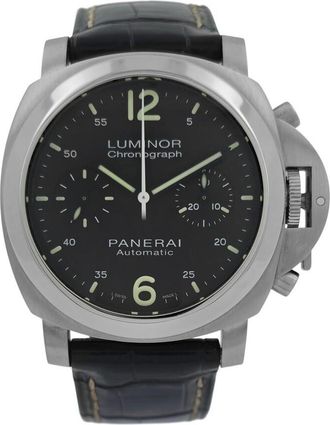 Officine Panerai Pre-owned Panerai Luminor Chrono Chronograph Tachymeter Black Dial Mens Watch PAM00310