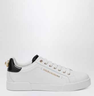 Dolce & Gabbana White/gold leather Portofino sneakers