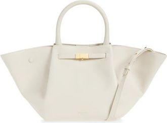 DeMellier New York Leather East/West Midi Tote in Chalk at Nordstrom