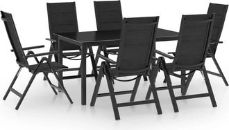 vidaXL 7 Pcs Dining Set Para Jard&iacute;n De Aluminio Antracita