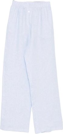 Riviera & Bar Broek met elastische tailleband - Dames - Wijde Broeken - Blauw - M - Linnen - Broeken