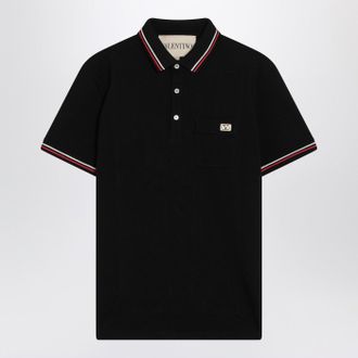 Valentino Schwarzes Poloshirt von Valentino mit Vlogo-Signatur