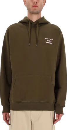 Dr&ocirc;le de Monsieur Khaki Printed Hoodie
