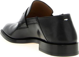 Maison Margiela Mens Black Calfskin Slip-On Loafers