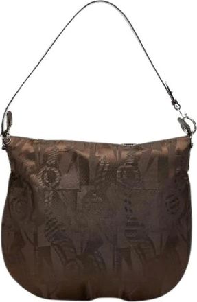Ferragamo Pre-owned Shoulder Bags, female, Brown, Size: ONE SIZE Pre-owned Nylon Shoulder Bag