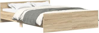 vidaXL Estructura De Cama Con Cabecero Piecero Roble Sonoma 140x200 Cm Vidaxl