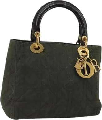 Dior Pre-owned Handbags, female, Green, Size: ONE SIZE Pre-owned Vintage Nylon Hand Bag
