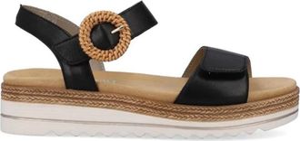 Remonte Jocelyn Band Sandaal - Dames - Sandalen - Zwart - 36 EU - Leer - Schoenen