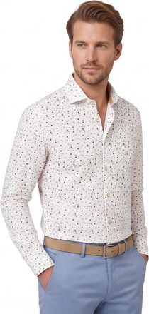 Led&ucirc;b Ledub Modern Fit wit stippen print overhemd