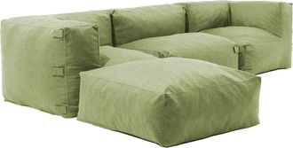 Oviala Sof&aacute; de esquina modular con 1 sill&oacute;n, 2 &aacute;ngulos y 1 puff cactus
