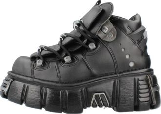 New Rock M106 VS1 Zapato Cordones - Dames - Veterlaarzen - Zwart - 40 EU - Leer - Schoenen