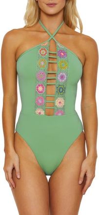 Isabella Rose Taylor 1969 Maillot Halter One-Piece Swimsuit in Seafoam at Nordstrom, Size Medium