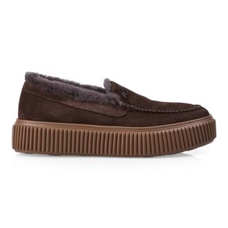 Marc Cain Loafers met lamsvacht - Dames - Schoenen - Bruin - Maat: 39 EU Su&egrave;de