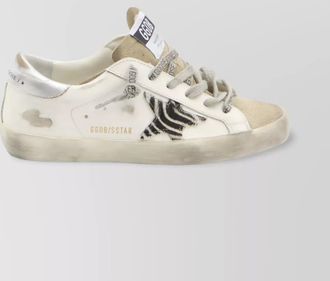 Golden Goose distressed leather sneakers zebra star
