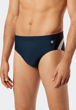 Schiesser Badeslip SCHIESSER Nautical Active, Herren, Gr. 4, N-Gr, blau (801, blau), Gewirkt, Obermaterial: 82% Polyamid, 18% Elasthan, Badehosen Badeslip, mit 