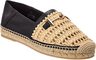 Tod's Tods Leather & Raffia Espadrille