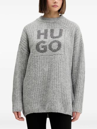 HUGO BOSS Sloguis logo-detail sweater - Grigio